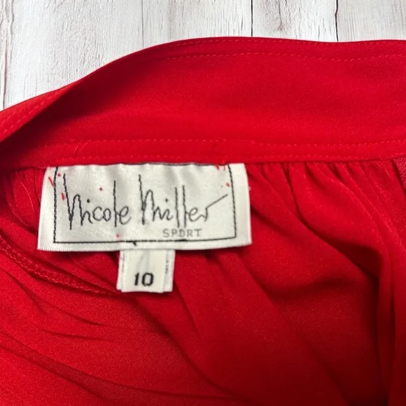 Vintage 80’s Nicole Miller Women’s 2-Piece Red Blazer Skirt Suit Set ~ Size 10 - Picture 5 of 10